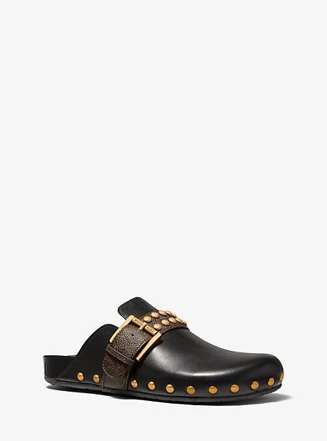 michael kors robin studded leather and logo clog|Robin Studded Leather Clog .